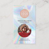 Carte De Visite Votre Logo Code QR Holographique Employé Photo (Devant)