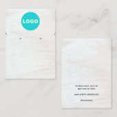 Carte De Visite Votre logo Collier en bois blanc oreille (Devant / Derrière)