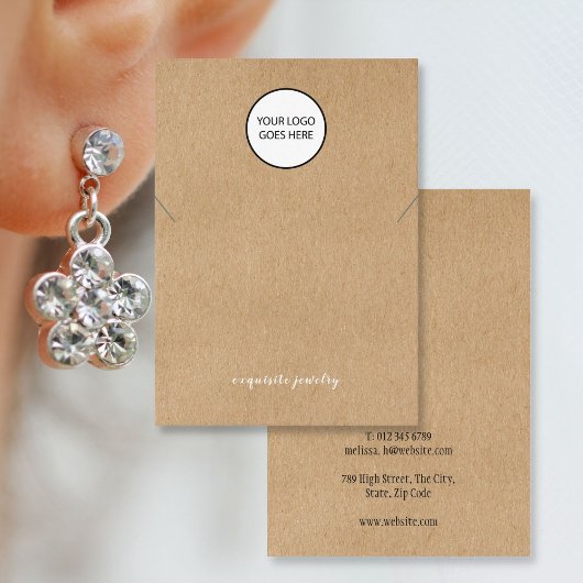 Carte De Visite Votre Logo Collier Rustique Bijoux Display Card