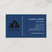 Carte De Visite Votre logo Deep Blue White Practical Minimalist (Devant)
