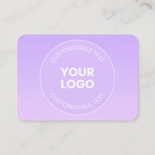 Carte De Visite Votre logo Dégradé ombré lavande subtil