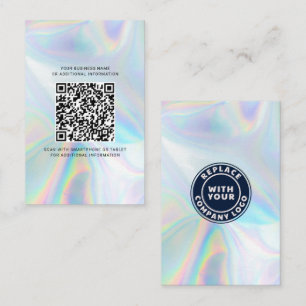 Carte De Visite Votre logo d'entreprise et code QR holographique D