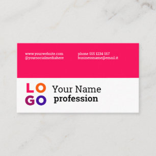 Carte De Visite Votre logo d'entreprise personnalisé Magenta simpl