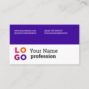 Carte De Visite Votre logo d'entreprise personnalisé Simple Purple