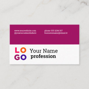 Carte De Visite Votre logo d'entreprise Personnalisé Simple Vin Ro