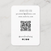 Carte De Visite Votre logo Écran d'oreille Médias sociaux Code QR (Dos)