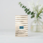 Carte De Visite Votre Logo Élégant Platine Professionnelle Strippe (Debout devant)