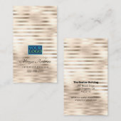 Carte De Visite Votre Logo, Élégant, Professionnel Platine Strippe (Devant / Derrière)