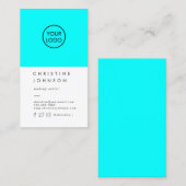 Carte De Visite votre logo en bleu néon (Devant / Derrière)