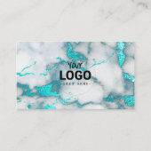 Carte De Visite votre logo en marbre turquoise (Devant)