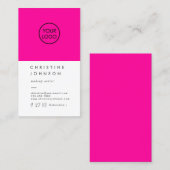 Carte De Visite votre logo en rose néon (Devant / Derrière)