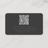 Carte De Visite Votre logo et code QR Gris foncé moderne (Dos)