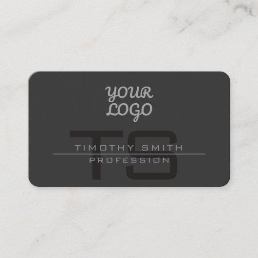 Carte De Visite Votre logo et code QR Modern Dark Grey (Devant)