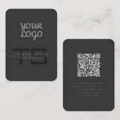 Carte De Visite Votre logo et code QR Modern Dark Grey (Devant / Derrière)