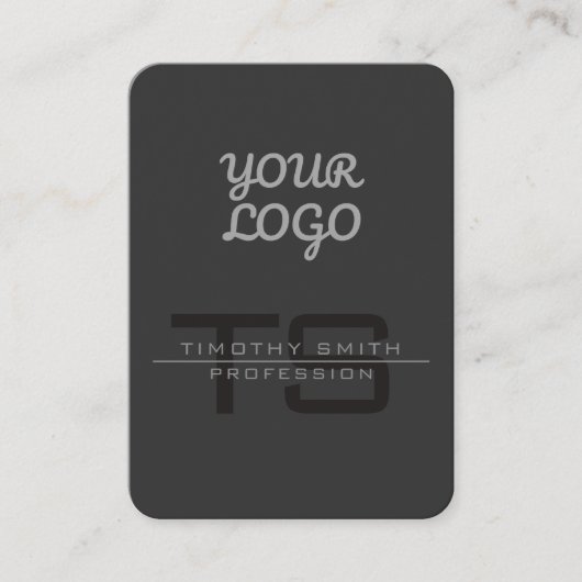 Carte De Visite Votre logo et code QR Modern Dark Grey (Devant)