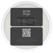 Carte De Visite Votre logo et code QR Modern Dark Grey