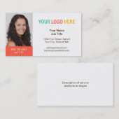 Carte De Visite Votre logo et société de professionnel de headshot (Devant / Derrière)