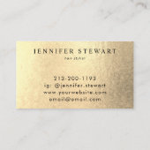 Carte De Visite Votre logo Faux Gold Yellow Foil Modern Entreprise (Dos)