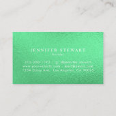 Carte De Visite Votre logo Faux Light Green Foil Modern Business (Dos)