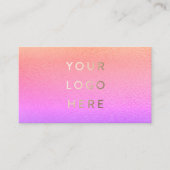 Carte De Visite Votre Logo Faux Ombre Miami Foil Modern (Devant)