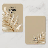 Carte De Visite Votre logo Feuille d'or métallisée Grande (Devant / Derrière)