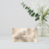 Carte De Visite Votre Logo Ici Champagne Foil Script Typographie (Debout devant)
