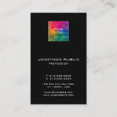 Carte De Visite Votre Logo Ici Design Moderne Élégant Vertical (Dos)