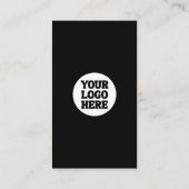 Carte De Visite Votre logo ici Noir Moderne | Code QR simple (Dos)