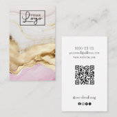 Carte De Visite Votre logo Metallic Beach Earring Card QR Code (Devant / Derrière)