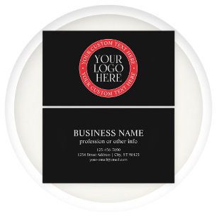 Carte De Visite Votre logo ou autre image   Noir Rouge & Blanc