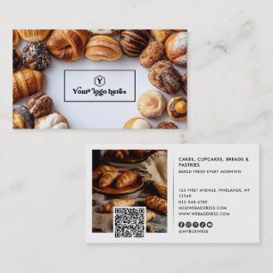 Carte De Visite Votre Logo Professionnel 2 Photos Code QR & Réseau