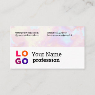 Carte De Visite Votre logo professionnel personnalisé Pastel Rainb