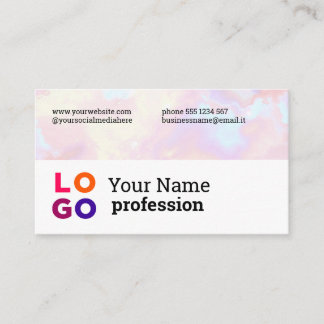 Carte De Visite Votre logo professionnel personnalisé Pastel Rainb