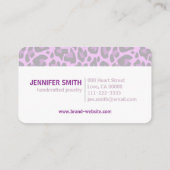 Carte De Visite Votre logo Purple Empreinte de léopard Rockabilly  (Dos)