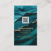 Carte De Visite Votre logo, QR Code, Elegant Pro, Agate Turquoise  (Dos)