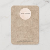 Carte De Visite Votre logo Rustique Burlap Écran d'oreille Shabby (Devant)