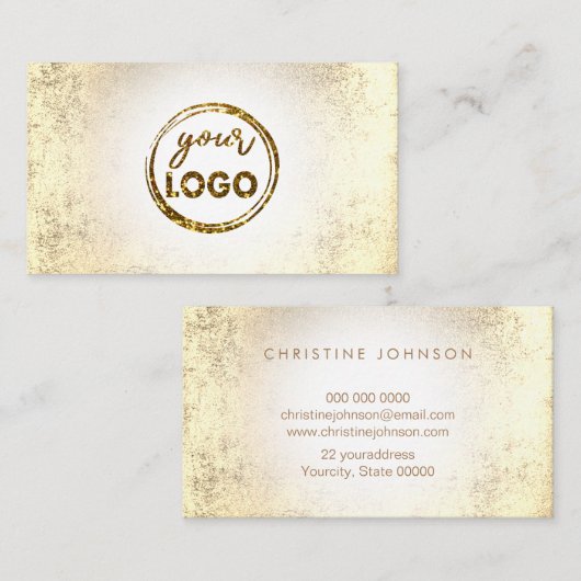 Carte De Visite votre logo simulé des côtés or design (Devant / Derrière)