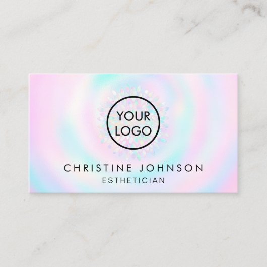 Carte De Visite votre logo sur des couleurs pastel délicates (Devant)