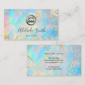 Carte De Visite votre logo sur FAUX holographique opal stone textu (Devant / Derrière)