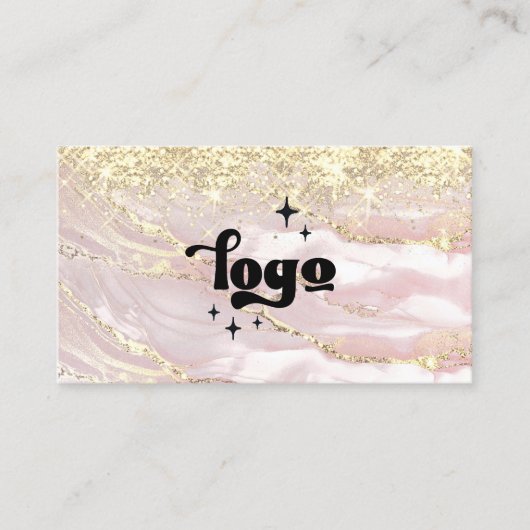 Carte De Visite votre logo sur faux or scintille (Devant)