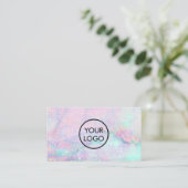 Carte De Visite votre logo sur la texture de gemstone pastel (Debout devant)