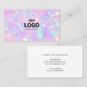 Carte De Visite votre logo sur la texture rose opale inspirée (Devant / Derrière)