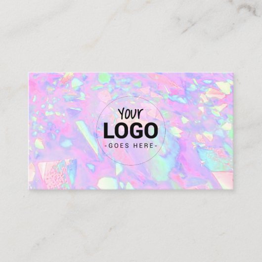 Carte De Visite votre logo sur la texture rose opale inspirée (Devant)