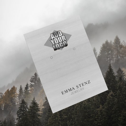 Carte De Visite Votre logo sur le bois blanc Équipement de bijoute