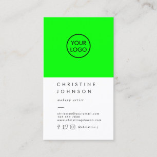 Carte De Visite votre logo sur le vert néon