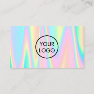 Carte De Visite votre logo sur l'iridescence simulée pastel