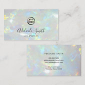 Carte De Visite votre logo sur opal photo arrière - plan (Devant / Derrière)