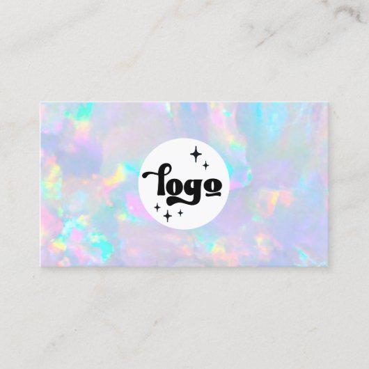 Carte De Visite votre logo sur pastel opal (Devant)