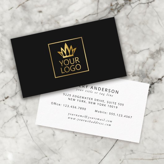 Carte De Visite Votre logo sur un Arrière - plan couleur