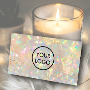 Carte De Visite votre logo sur une brillante texture opale en pier